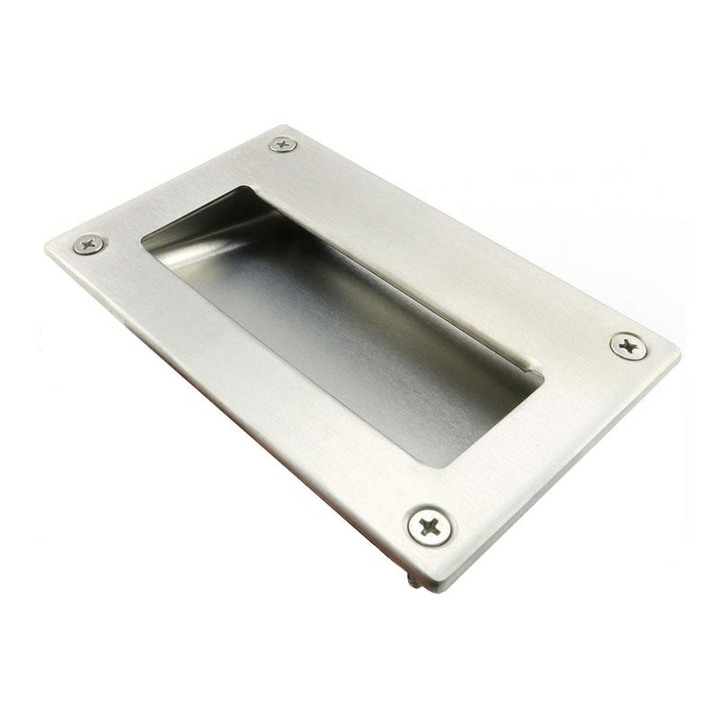heyous 2pcs 5x3.2 inch Hidden Recessed Pull Handle Stainless Steel Square Flush Concealed Furniture Handle for Door Drawer Cupboard Cabinet Sliding Door - Image 3